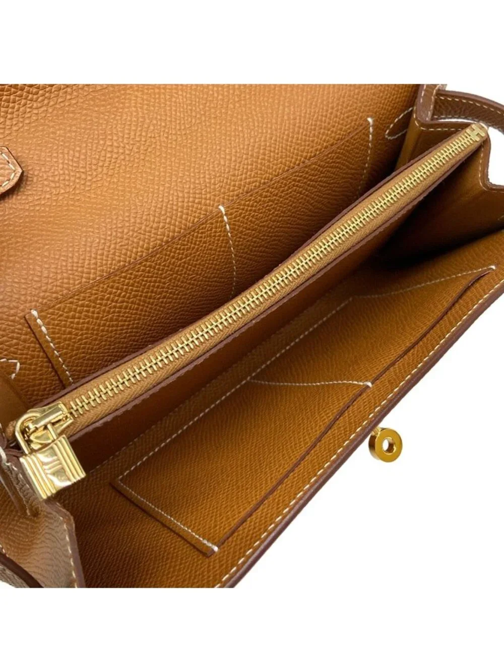Hermes Wallet Kelly Long Tougo Gold